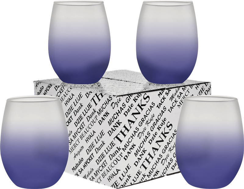 15 oz. Stemless Wine Glass Thank You Set 14