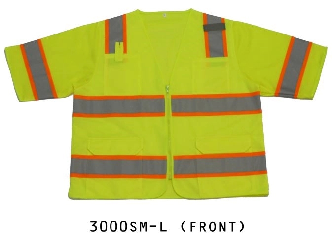 Ansi Class 3 Safety Vest, 2 Tone, Solid/Mesh 2