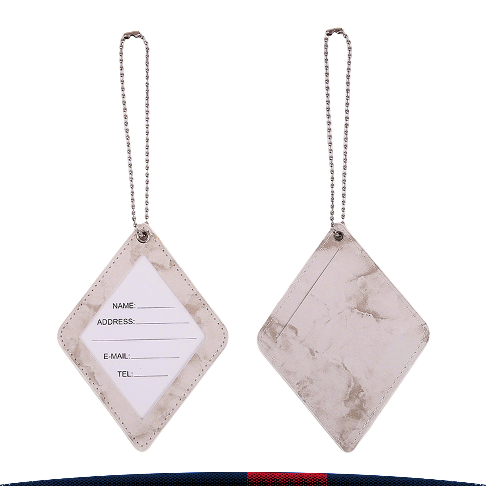 Kelune Diamond-Shaped Marble Pattern PU Leather Luggage Tag 7