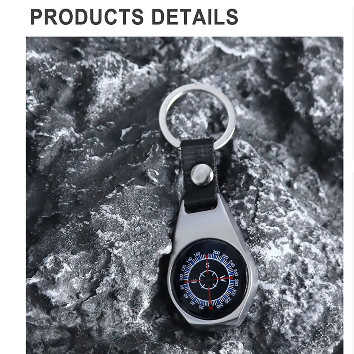 Outdoor Portable Compass Alloy Handheld Pendant Key Chain 8