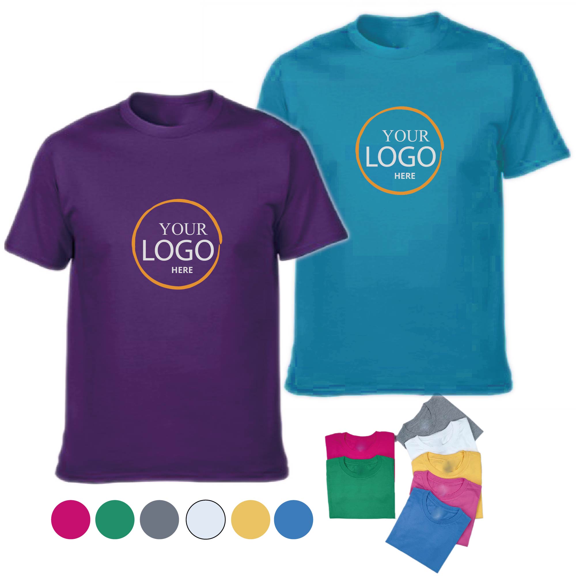 Full Color Cotton T-Shirt with Round Neck 1