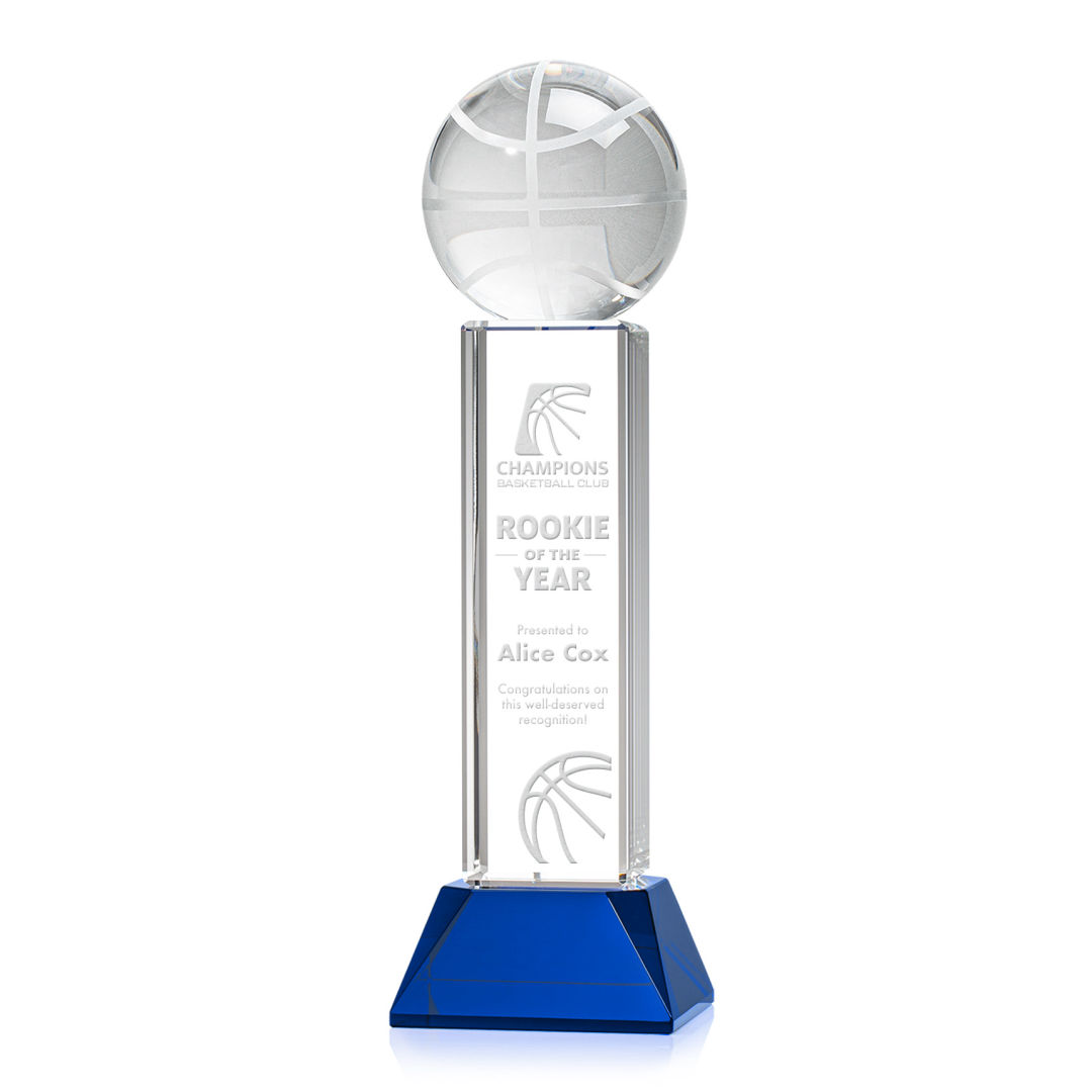 Basketball Award on Stowe Base - Blue 10