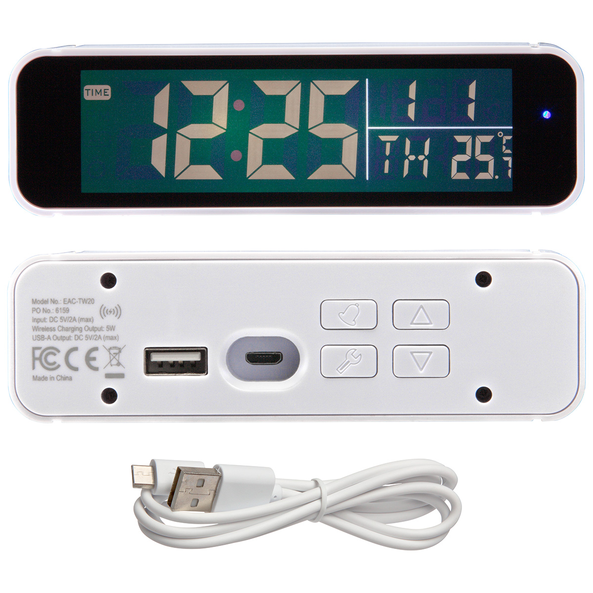 Twilight Digital Alarm Clock with 5W Wireless Charger 2