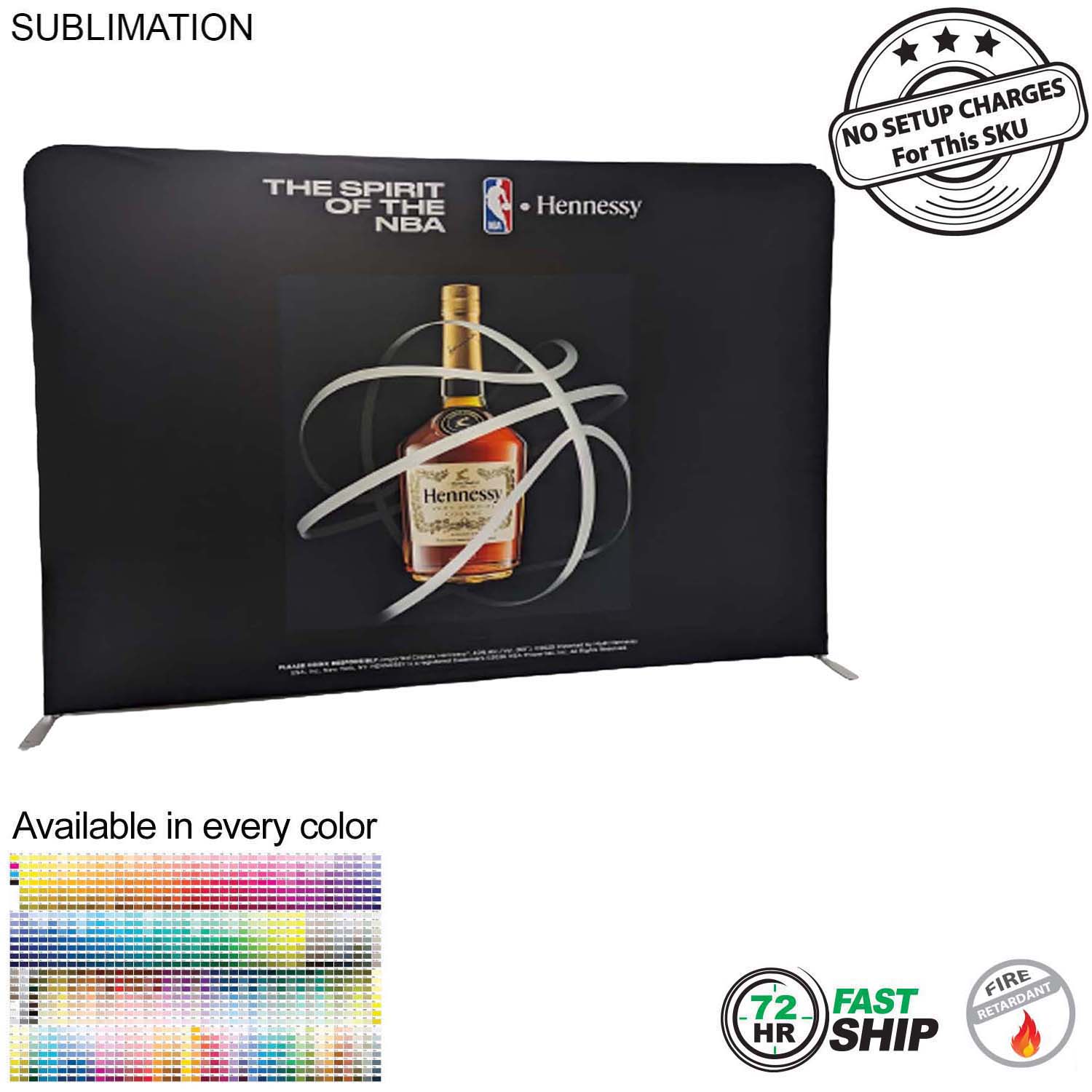 48Hr Quick Ship - 10'W x 8'H EuroFit Tension Fabric Straight Wall Display Kit, Double Sided Graphics 13