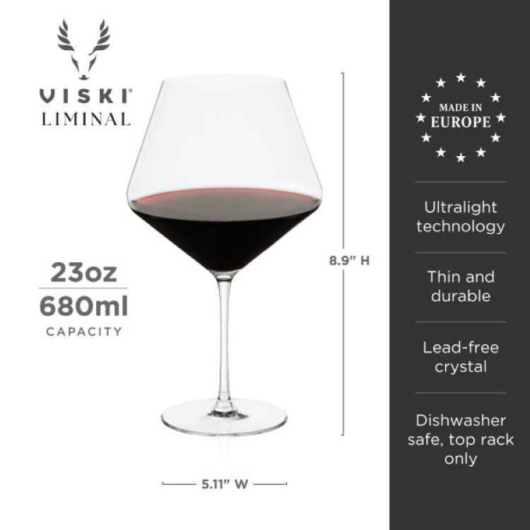 Viski® Reserve Liminal Ultralight Burgundy Glass 6