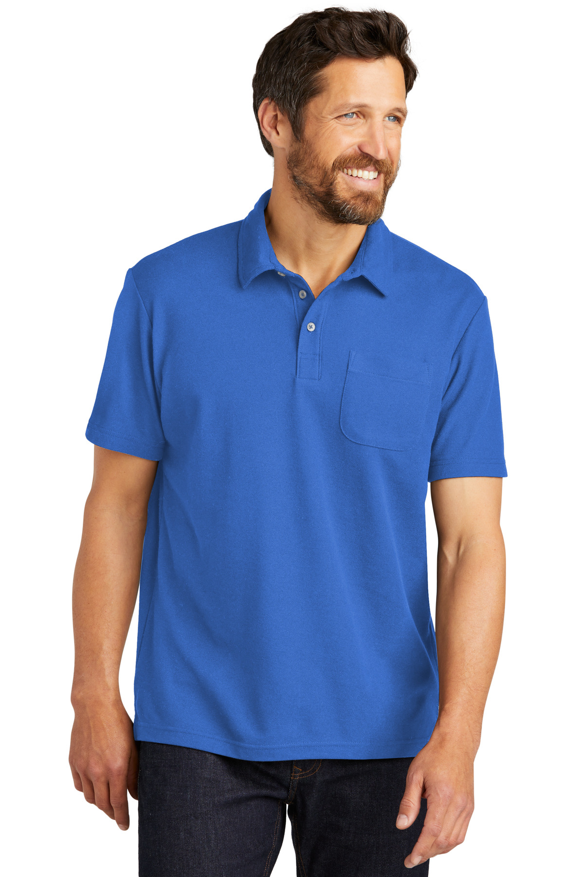 Port Authority C-FREE Cotton Blend Pique Pocket Polo K868 55