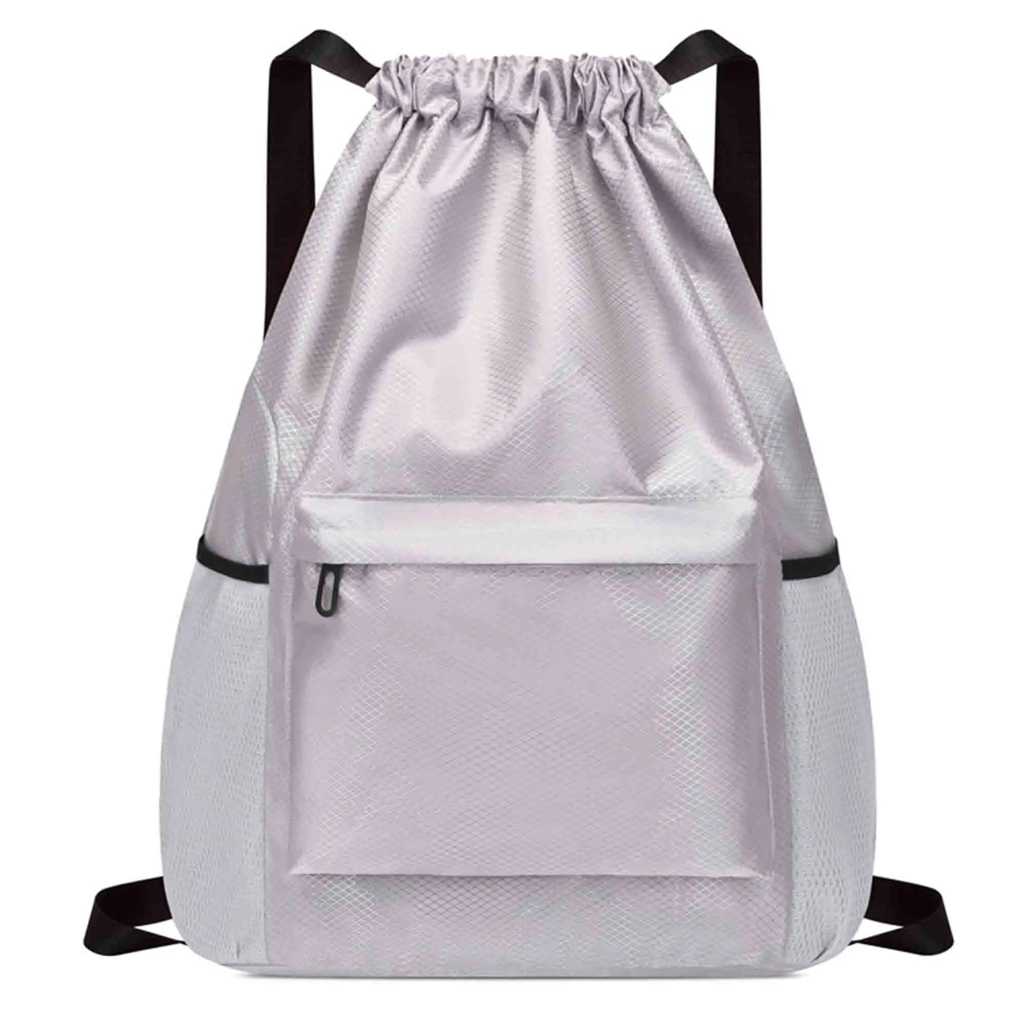 Waterproof Drawstring Backpack With Front Zipper Pocket 3