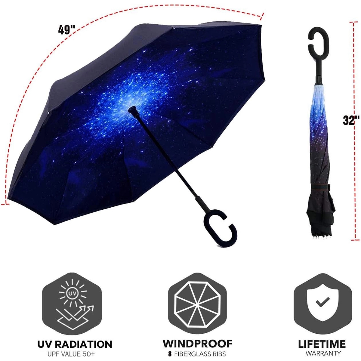 Double Layer Inverted Umbrella With C-Shaped Handle 3