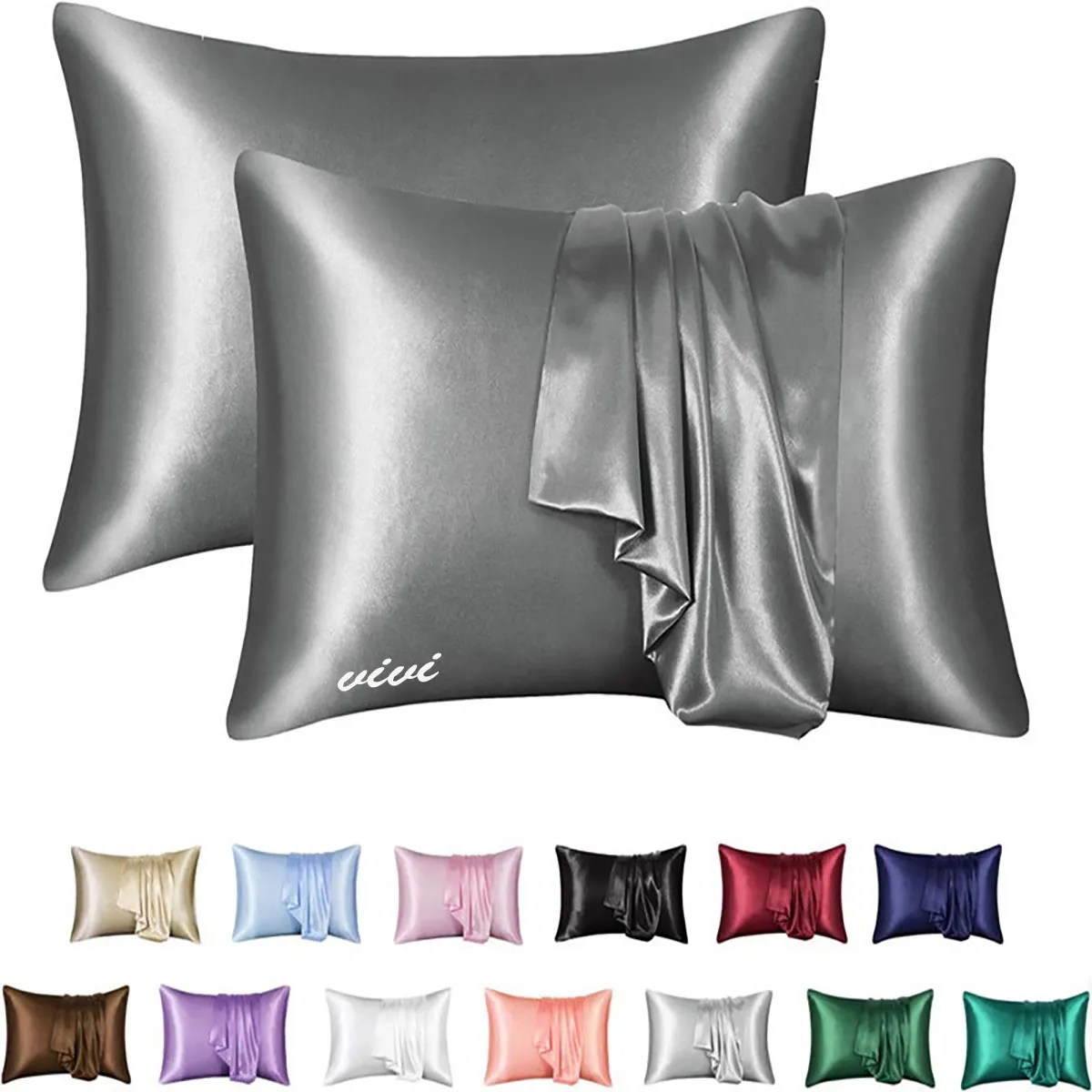 Standard Size Satin Pillow Cases 20x26-inches 1