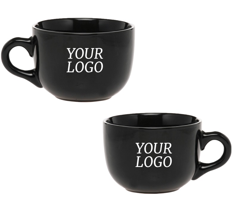 Bowl Shaped Handled Stoneware Mug, 18 oz. 4