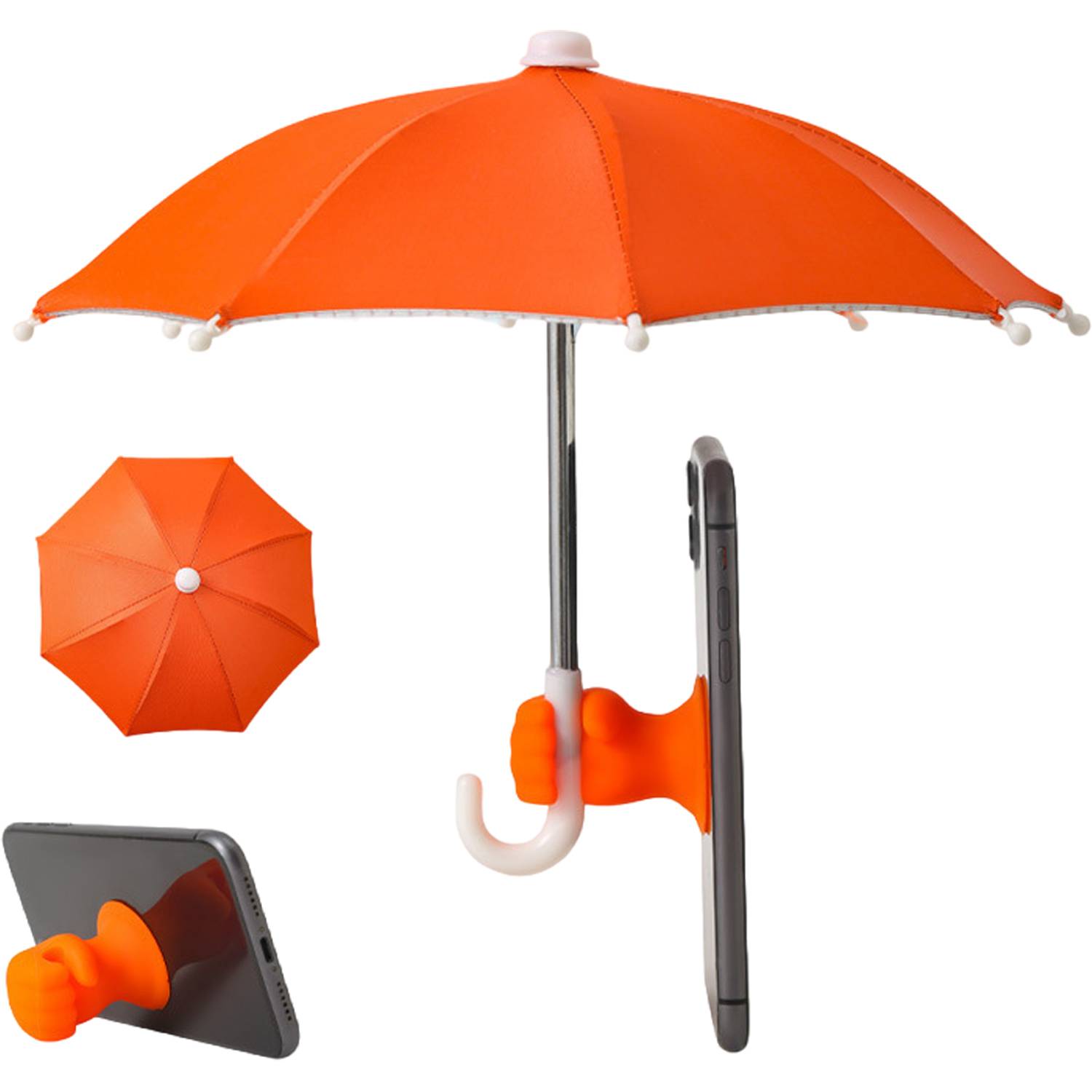 Mini Waterproof Phone Umbrella w/ Fist Grip Stand 13