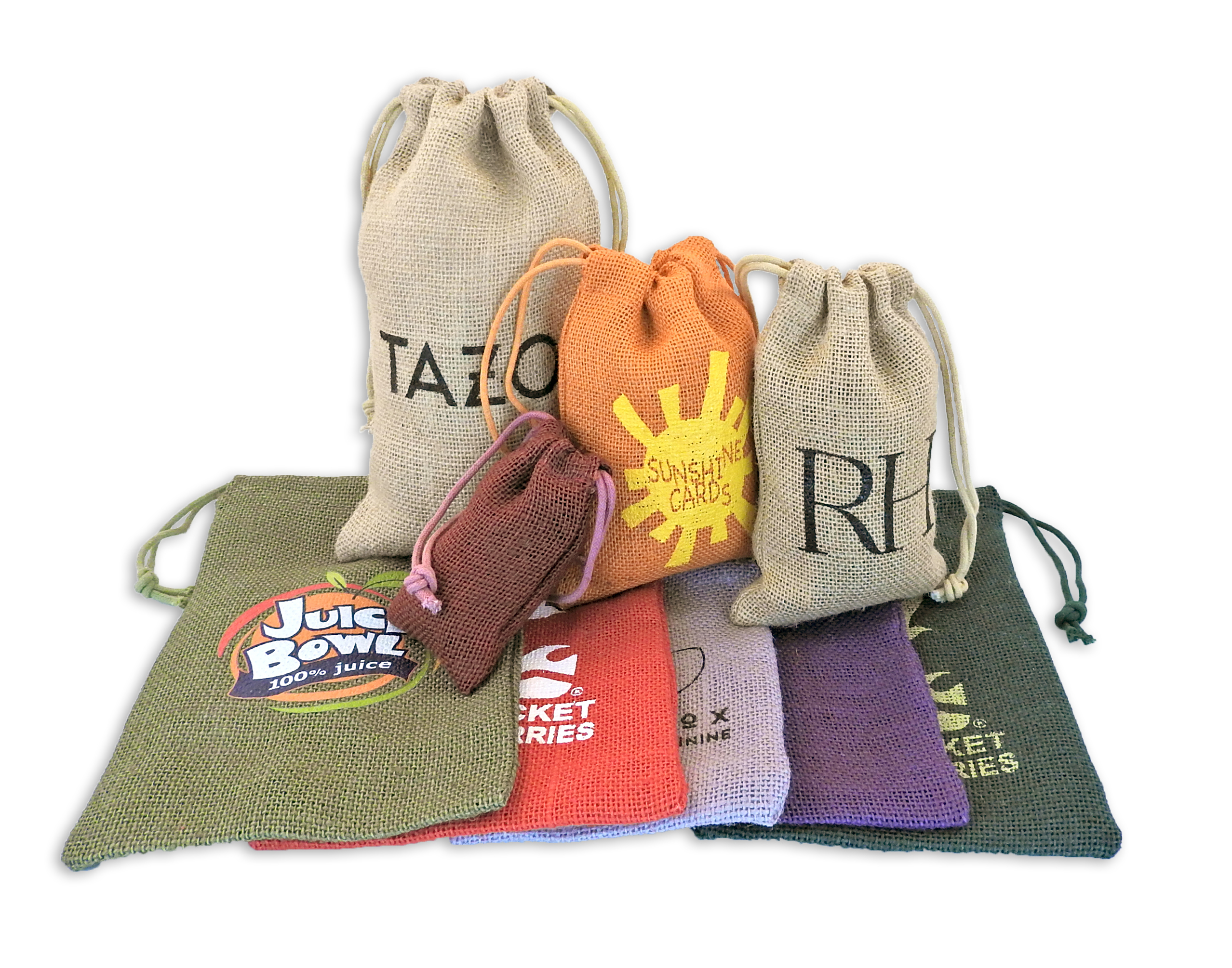 Colored Jute/ Burlap Drawstring Bag 6x10" 4