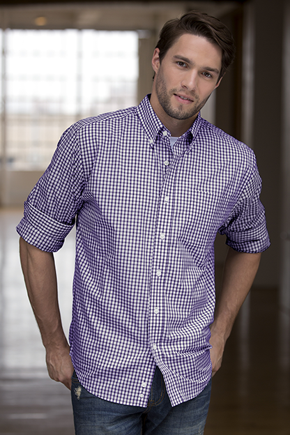 Easy-Care Gingham Check Shirt 52