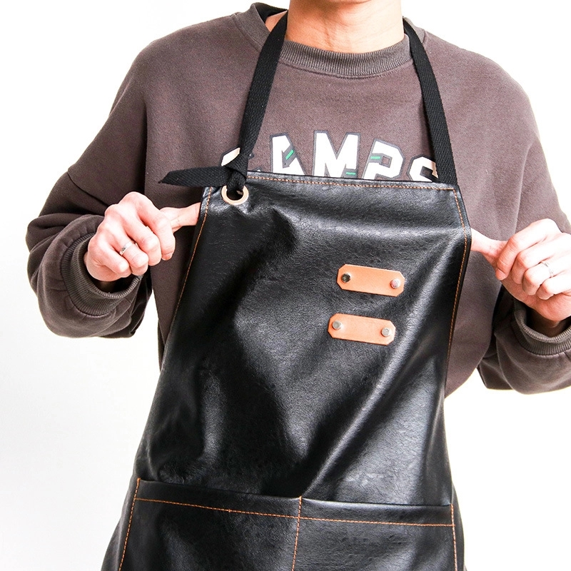 Custom PU Kitchen Apron with Large Pockets 8
