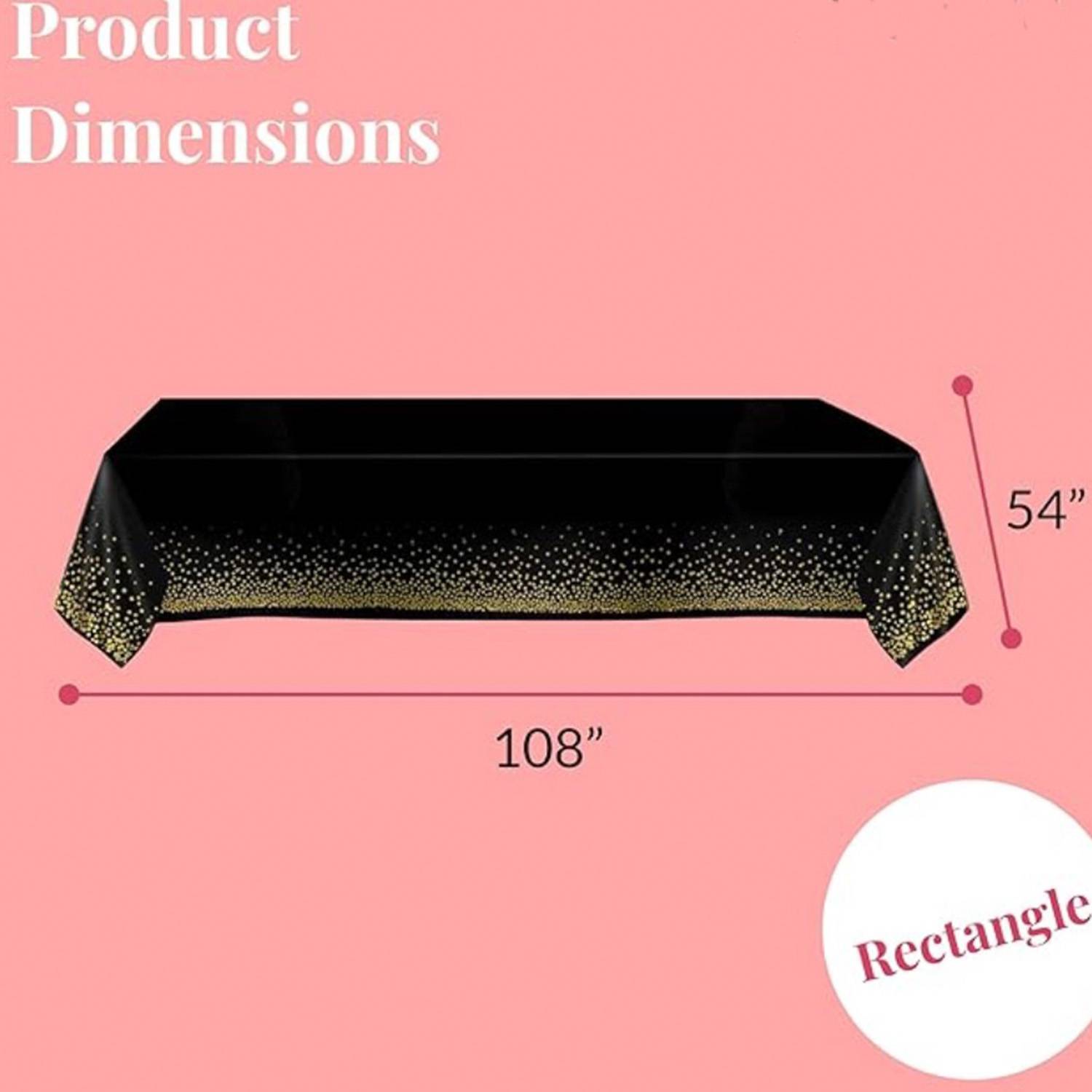 Black&Gold Party Decorations Table Cloth 3