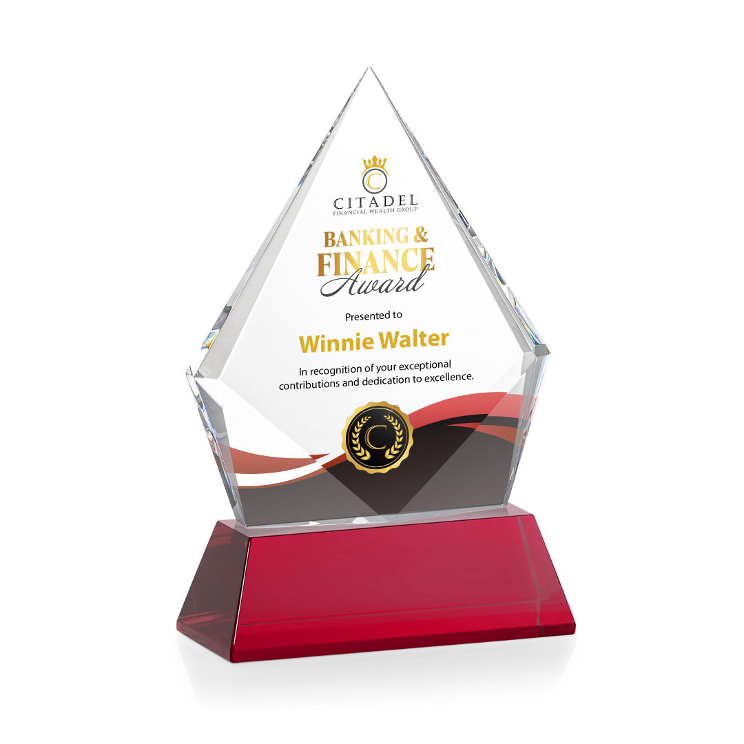 Shelton VividPrint™ Award on Newhaven Base - Red 3