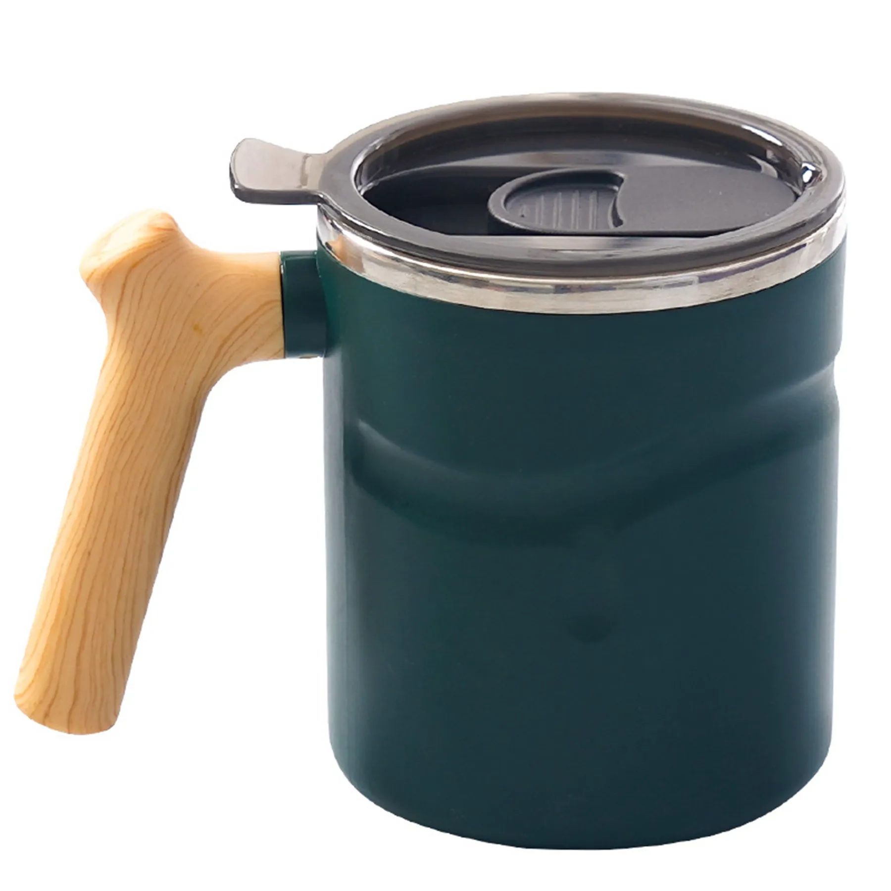 17 oz Stainless Steel Cup With Wooden Handle 4