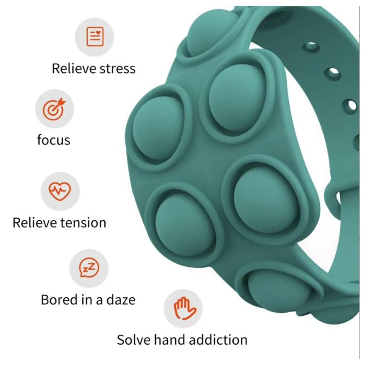 Stress Relief Wristband Finger Press Silicone Bracelets Toy 4
