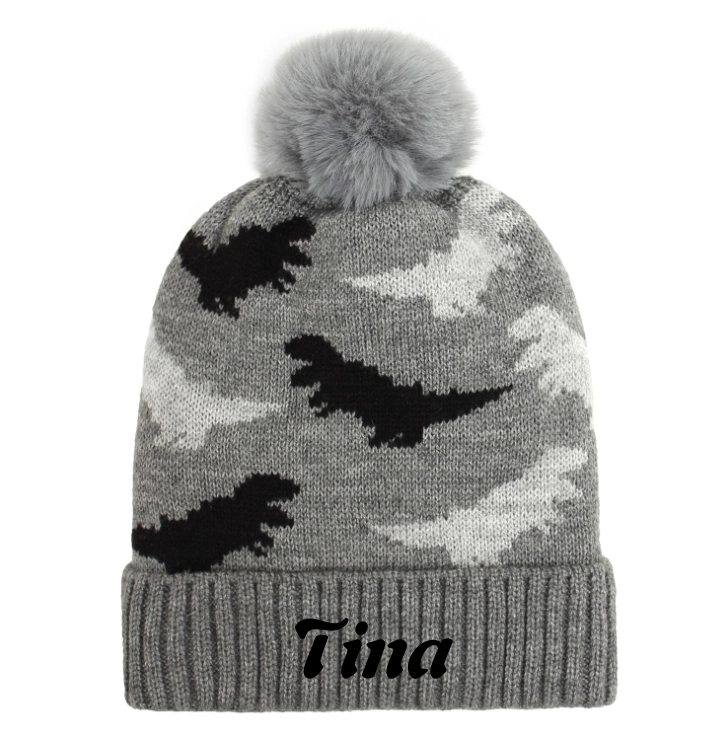 Baby Knitted jacquard hat Pom Beanie With Cuff 8