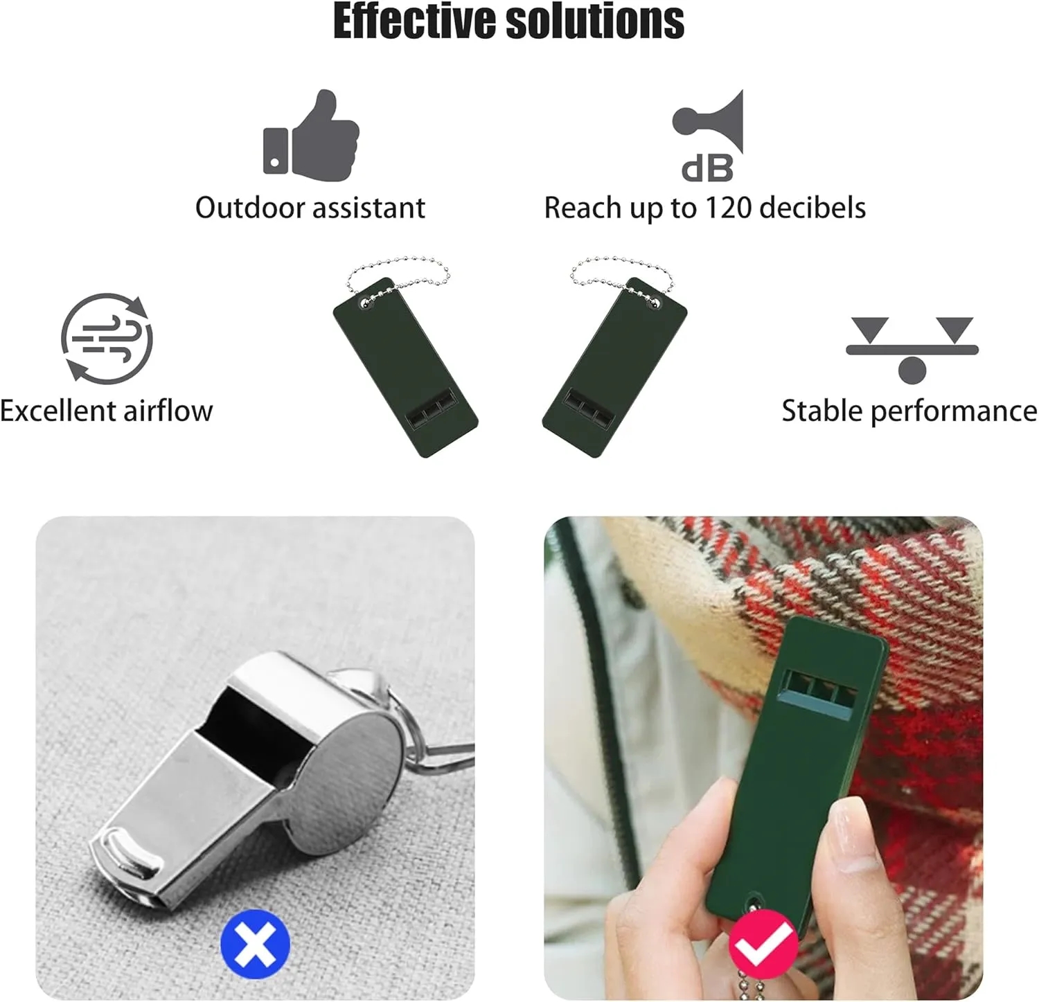 Three Holes Multi-Audio High Decibel Safety Whistles 2