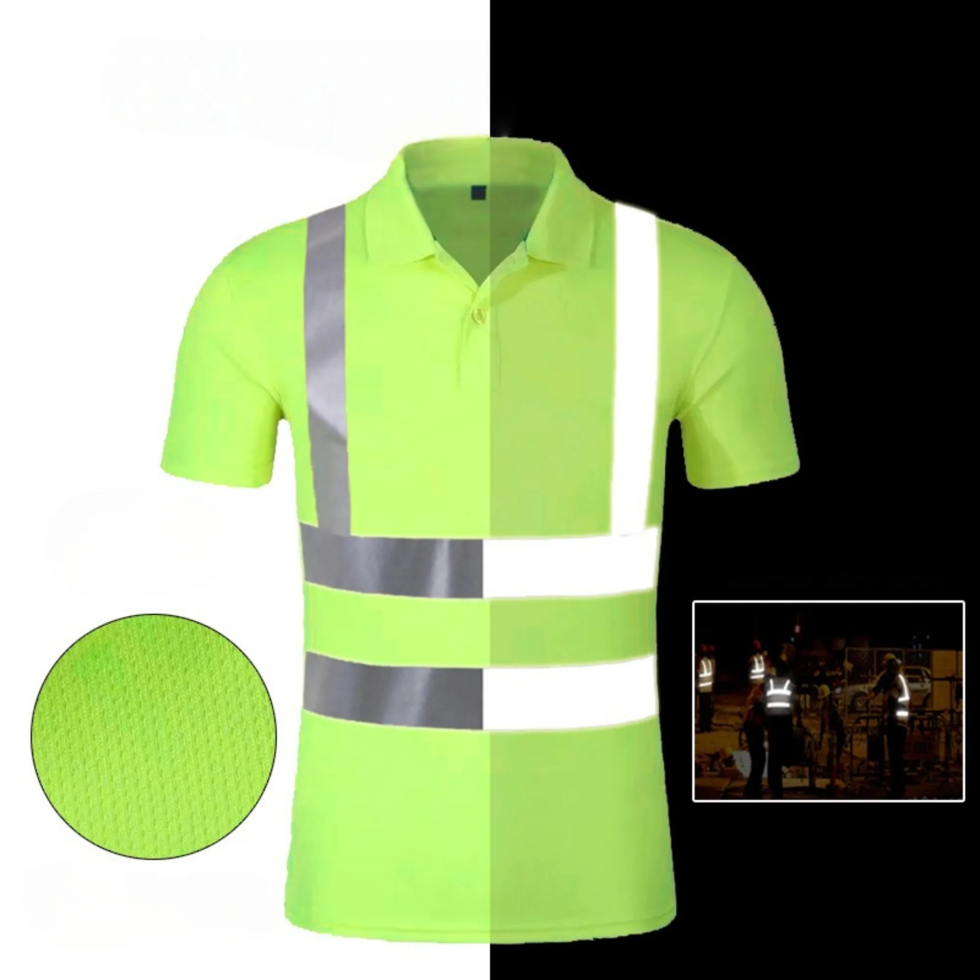 High-Visibility Polo Shirts With Reflective Strips 12