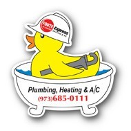 USA Made Premium UV Window Micro-Suction Cling Decal (3"x3") Duck in a Tub Shape