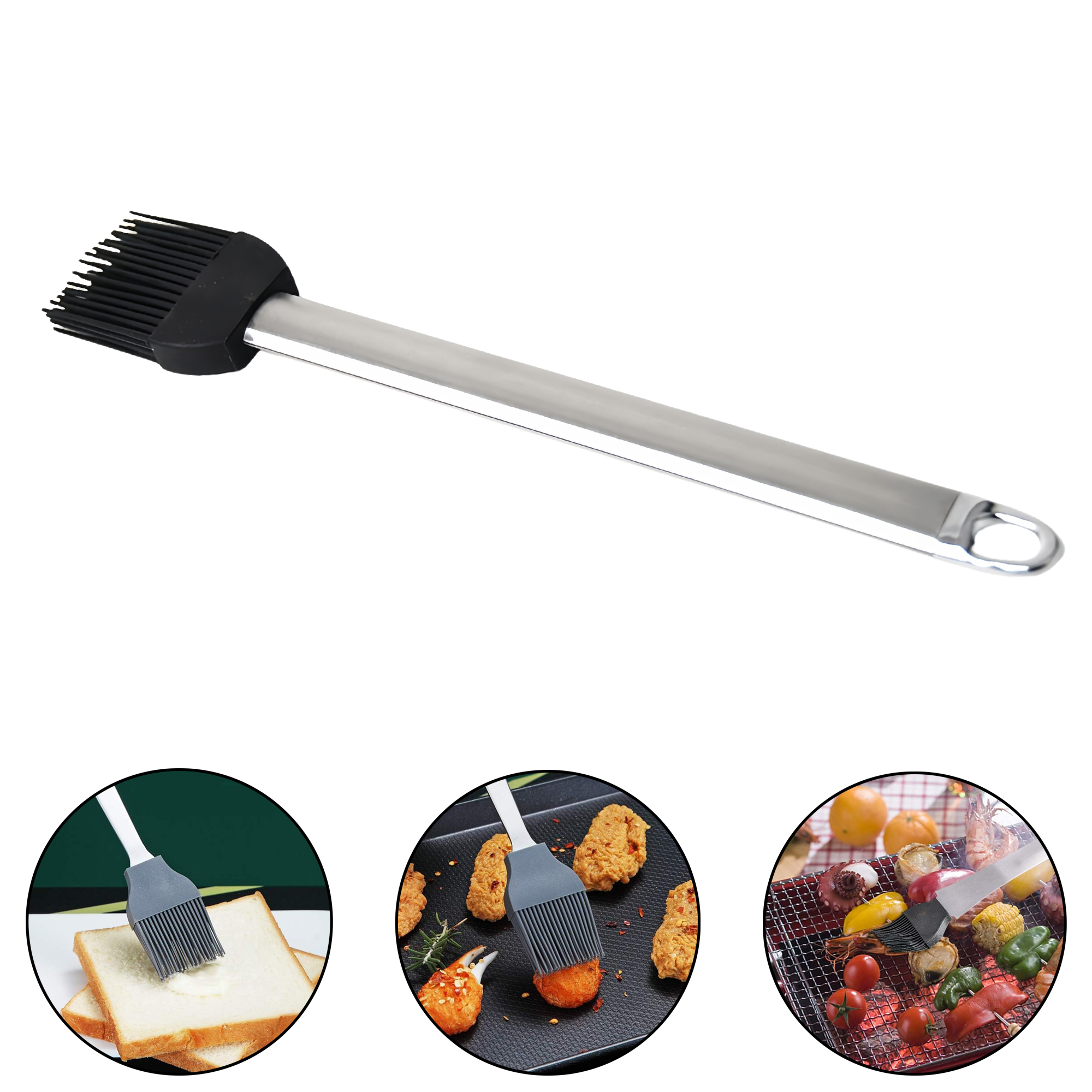 Silicone Basting Brush with Stainless Steel Handle 2