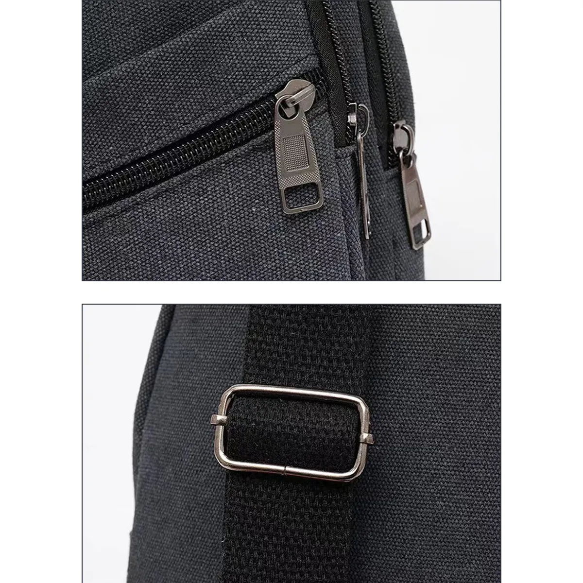 Casual Canvas Crossbody Sling Bag With Earphone Port 3