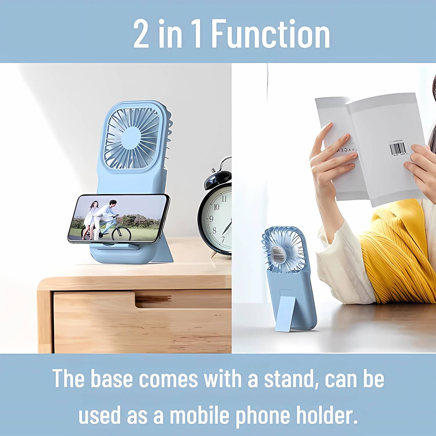 Portable Mini Battery Operated Phone Holder Handheld Fan 4