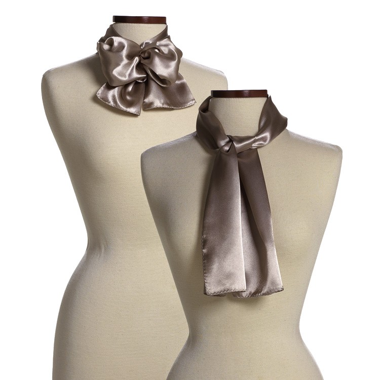 Champagne Beige Silk 10" x 54" Scarf 2