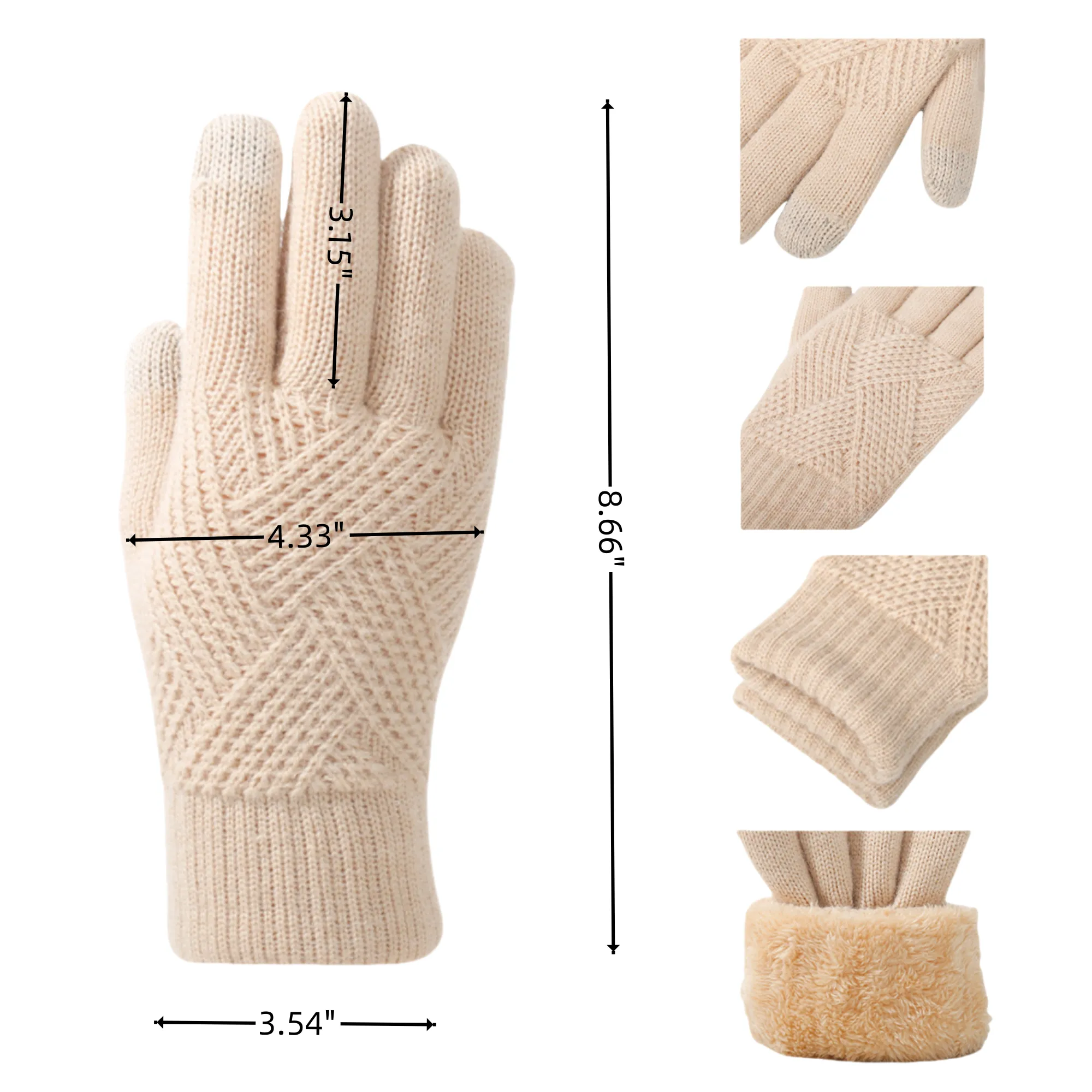 Double-Layer Plush Knitted Gloves 5
