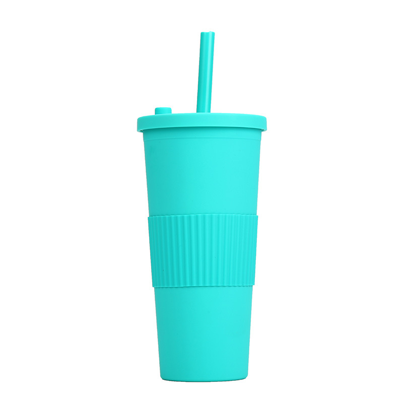 Customized double-layer large hole straw plastic cup 3