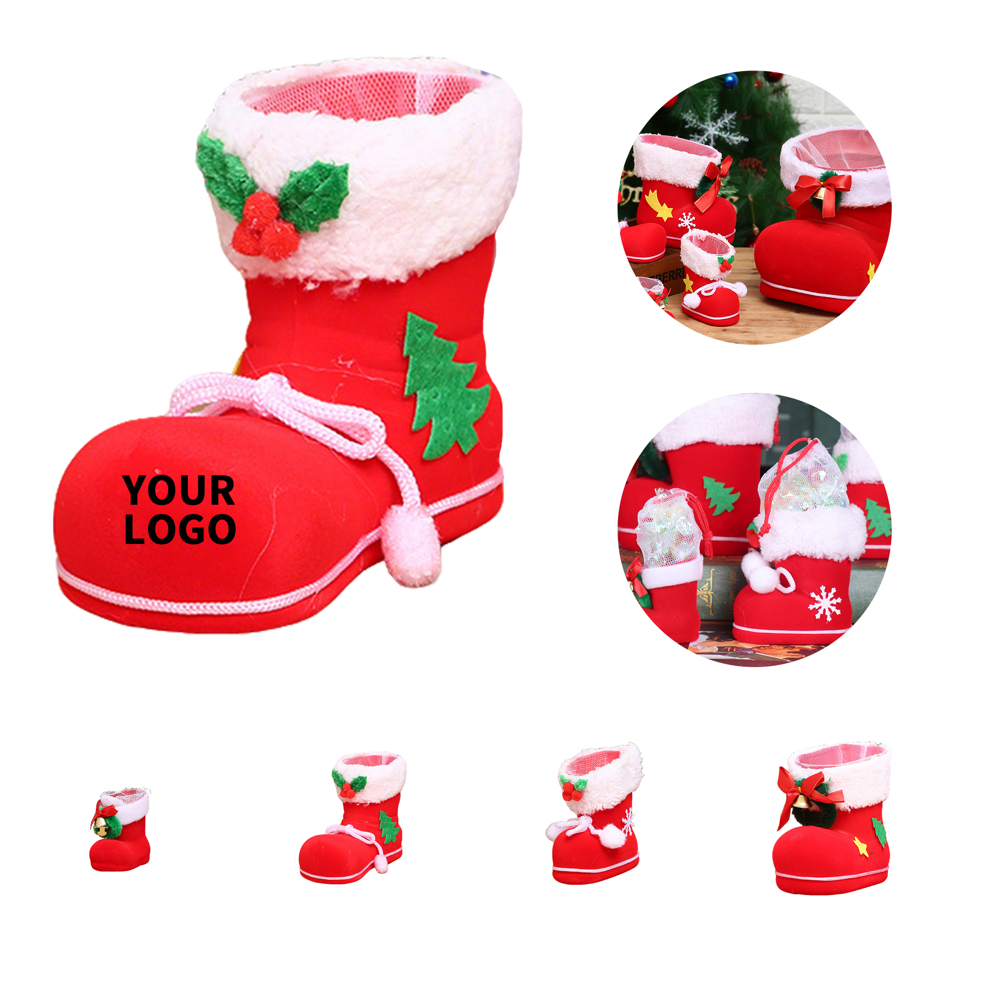Christmas Boot Candy Bag With Pen Holder Multi Size 2