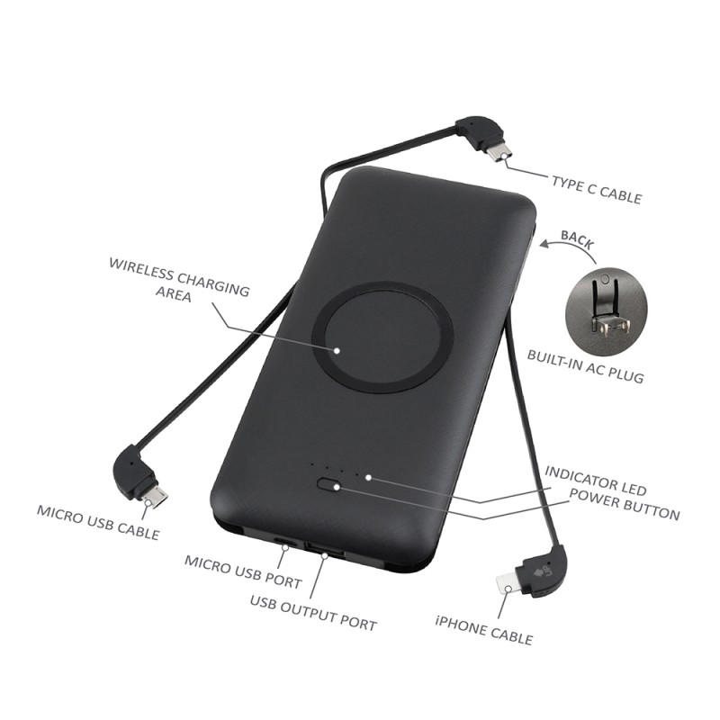 Chi-Charge Plus - 5,000 mAh Universal Power Bank with Wireless Charging 17