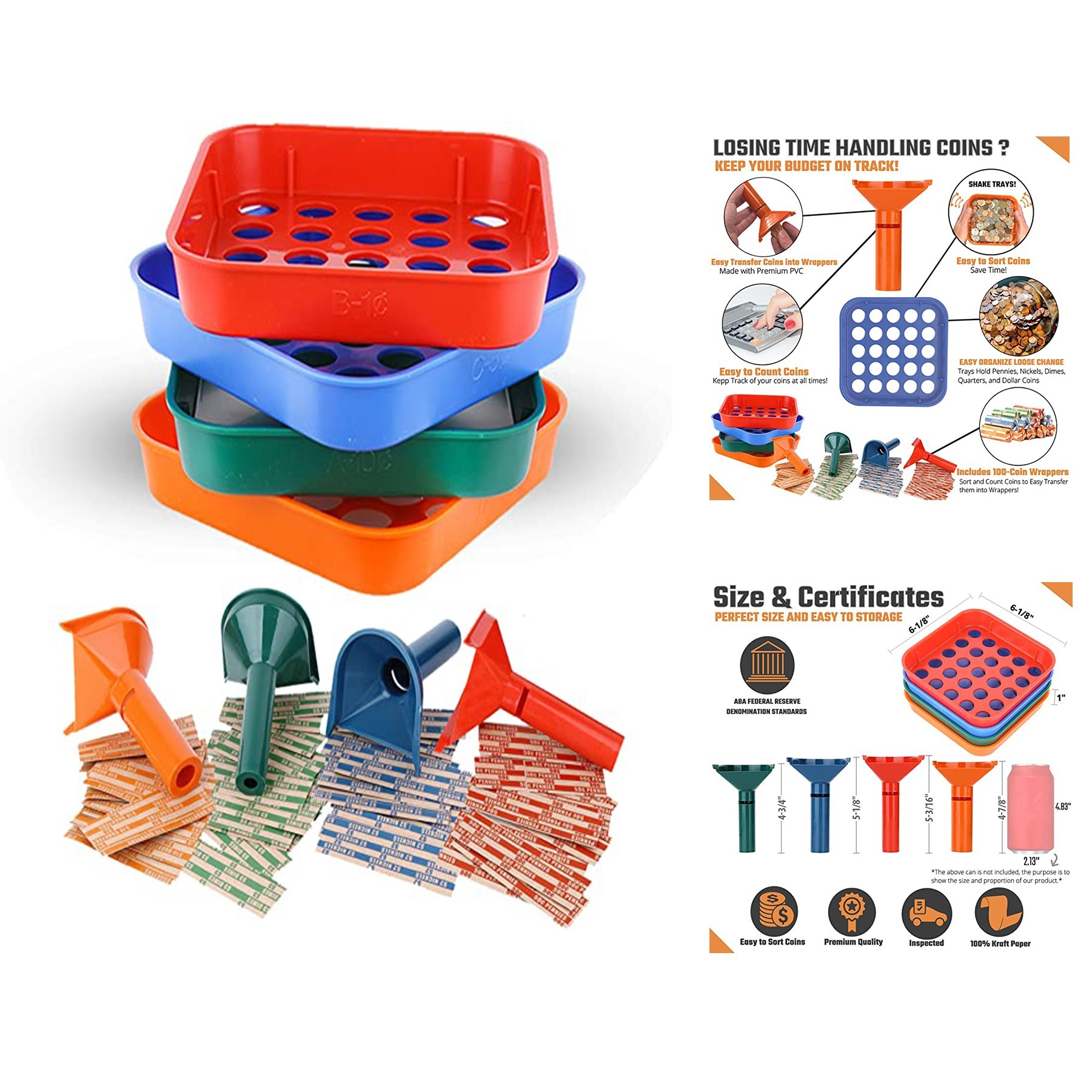 Coin Counter Tube Coin Sorter Tray 3