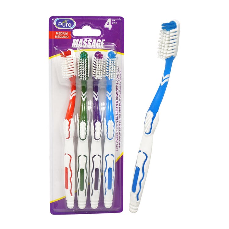 Massage Toothbrushes - Assorted 4 Pack 2