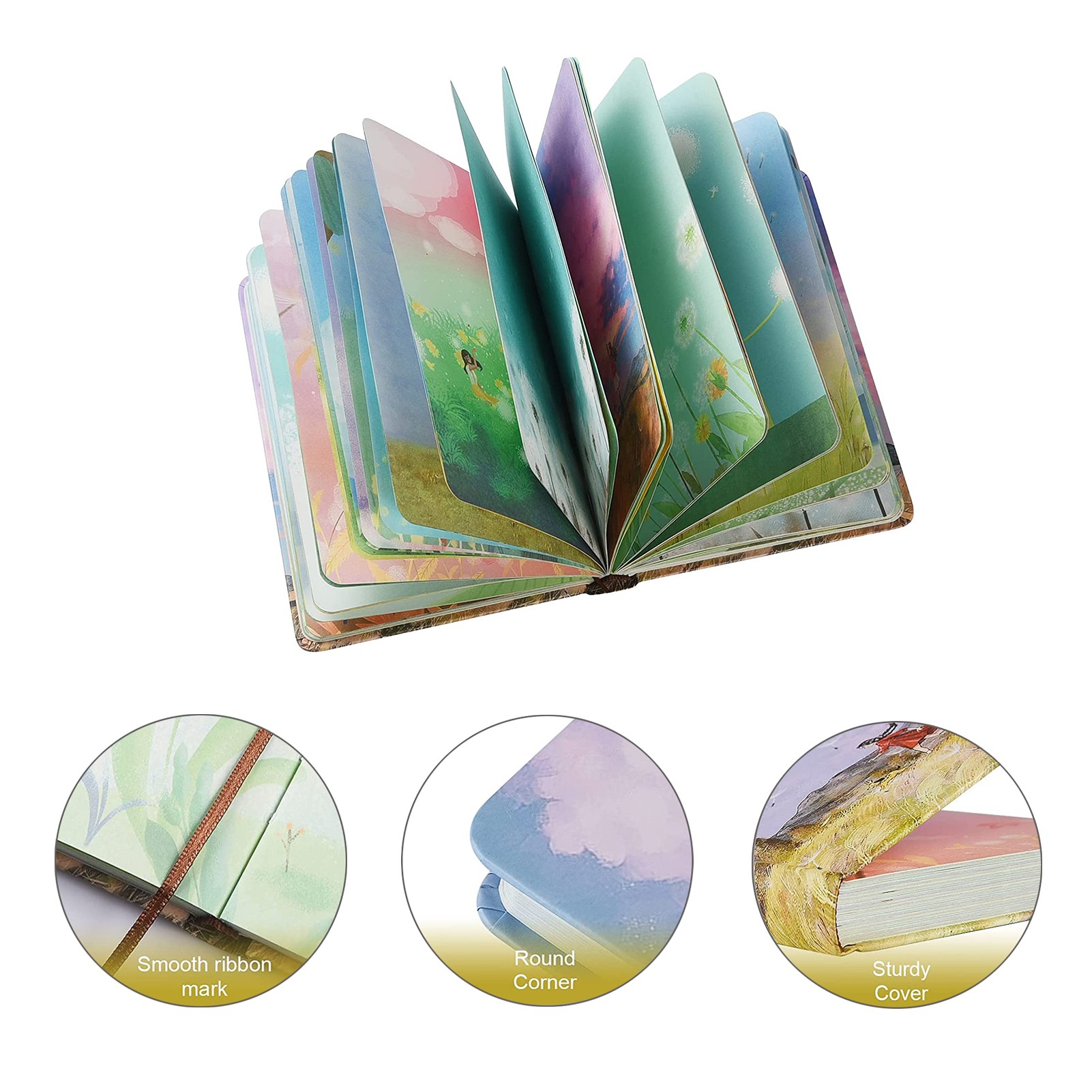 7.5" x 11.5" Colorful Blank Paper Writing Journal Notebook for Women 2