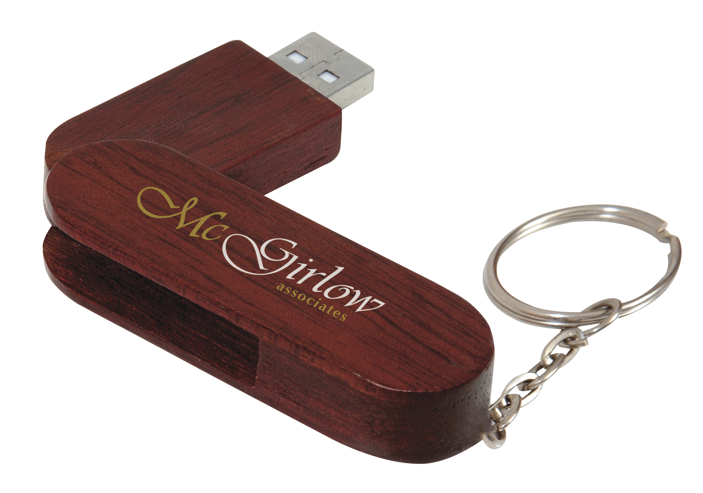 Universal Source® 8 GB Bamboo Bullet Keyring USB 2.0 Flash Drive