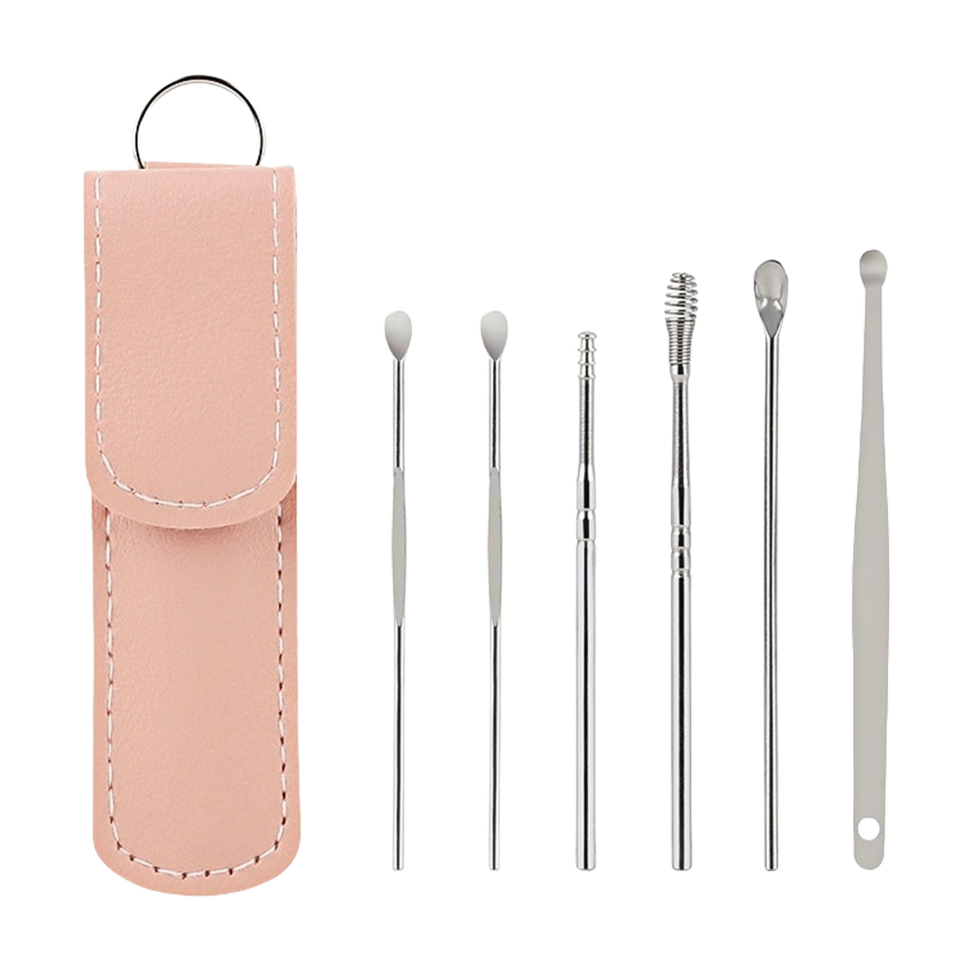 6-Piece Spiral Earwax Cleaner Kit with PU Leather Case, Portable Ear Pick Set for Home Use. 3