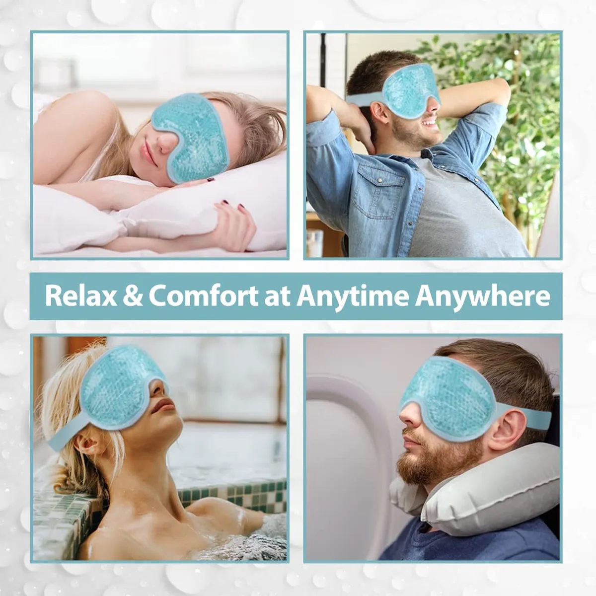 Custom Reusable Hot Cold Therapy Gel Ice Bag Eye Mask 8