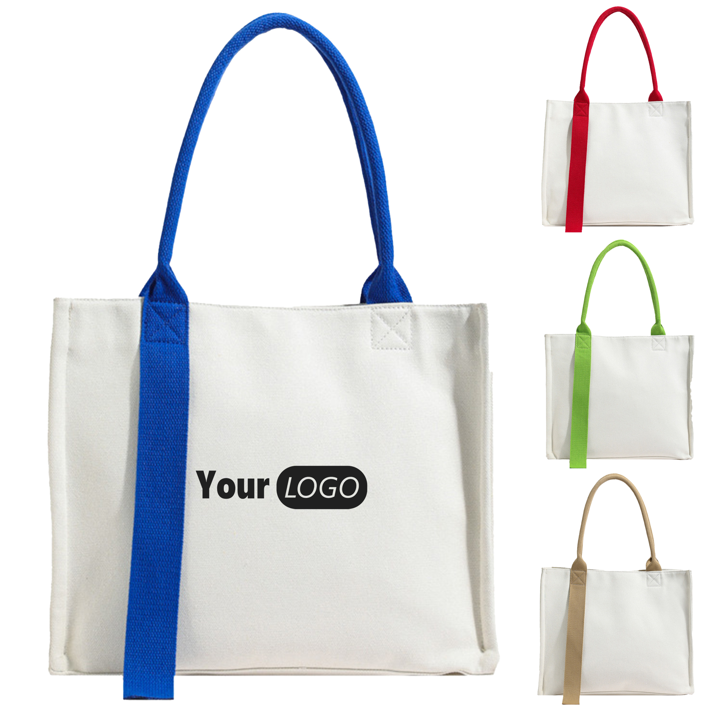 Canvas Large Capacity Handbag, custom tote bag with logo imprint 3