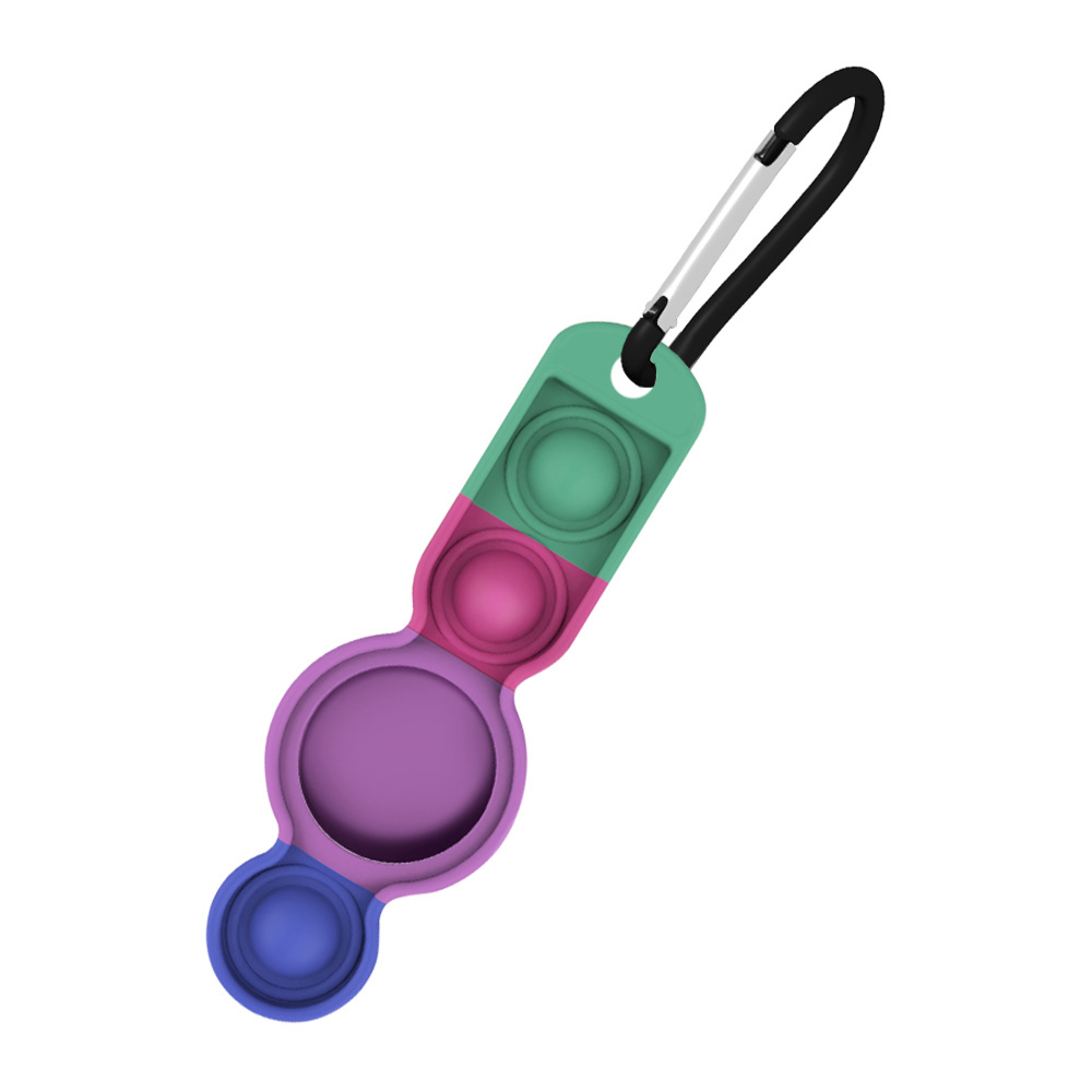 2 In 1 Silicone tag Holder Push Pop Keychain 2