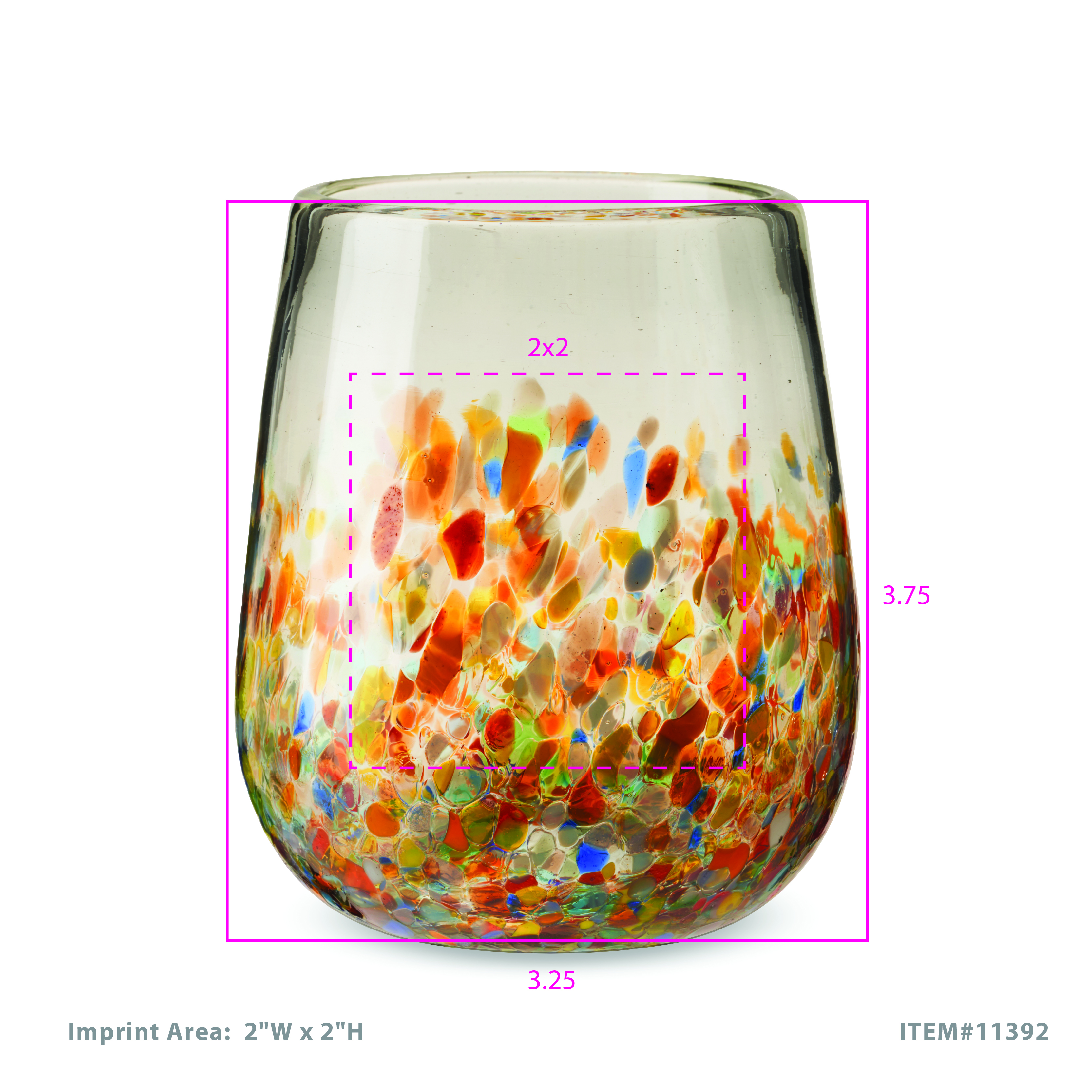 Twine Living® Artistico Stemless Recycled Wine Glass, set of 2 10