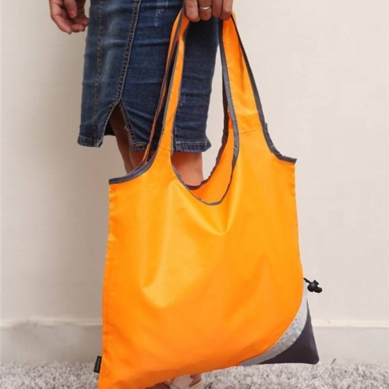 Patchwork color folding shopping tote bag 8