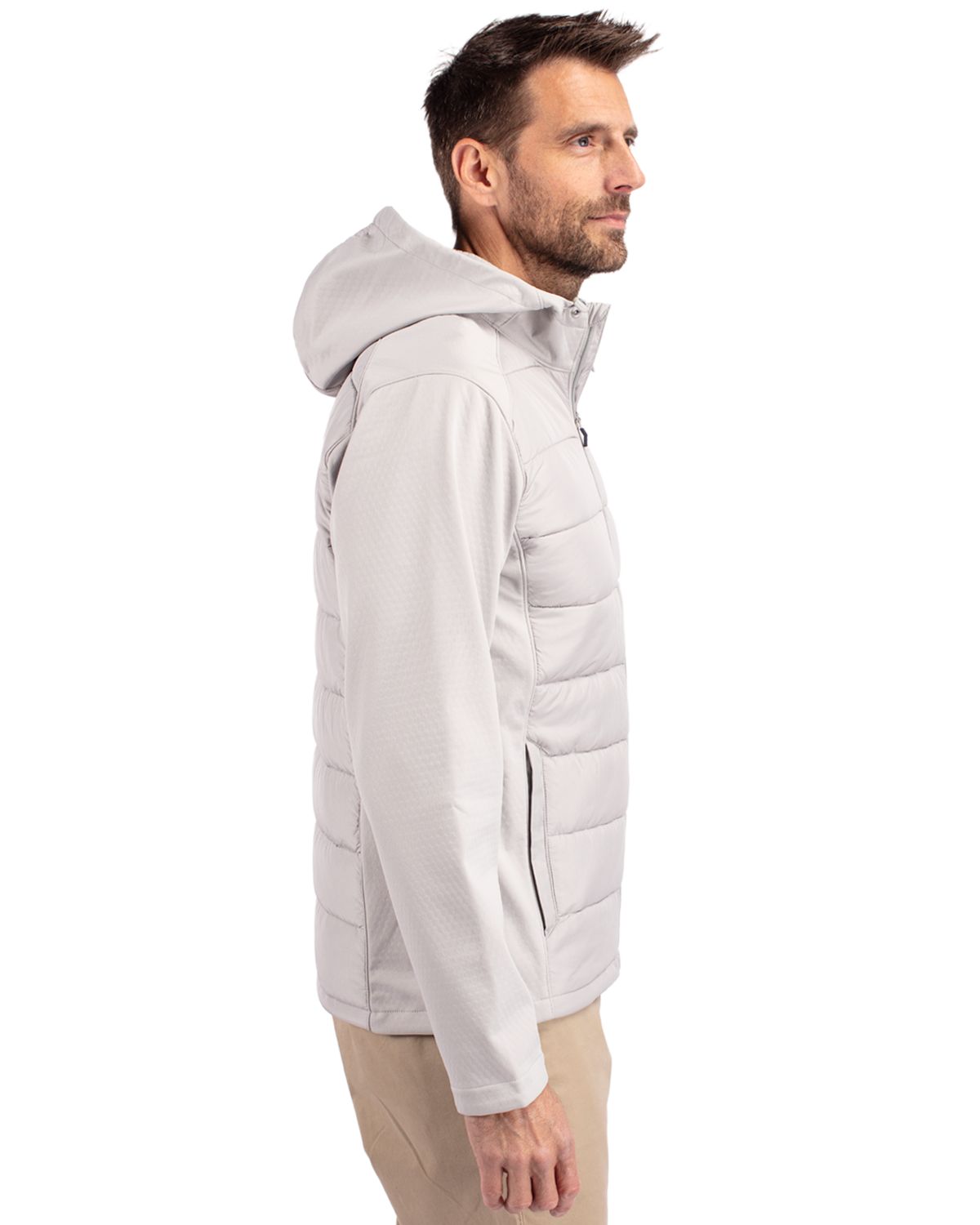 Cutter & Buck Evoke Recycled Honeycomb Fleece Mens Hybrid Full Zip Jacket 40