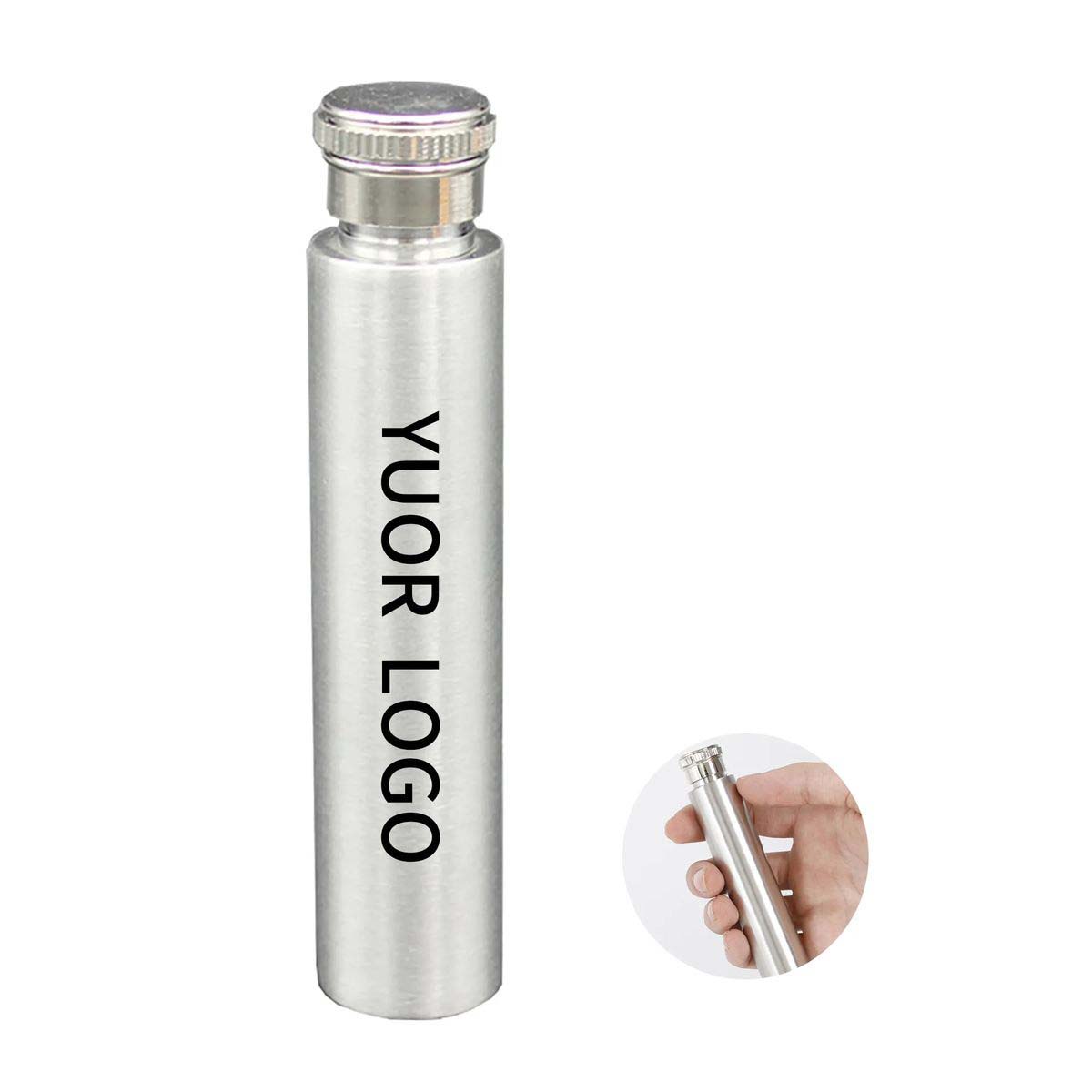 Travel Size Flask with Polished Metal Finish 1