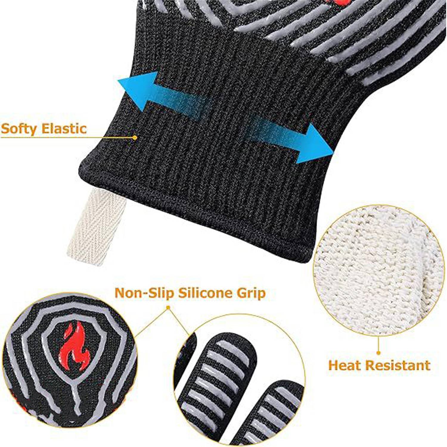 Eco Friendly Silicone Heat Resistant Cooking Gloves 6