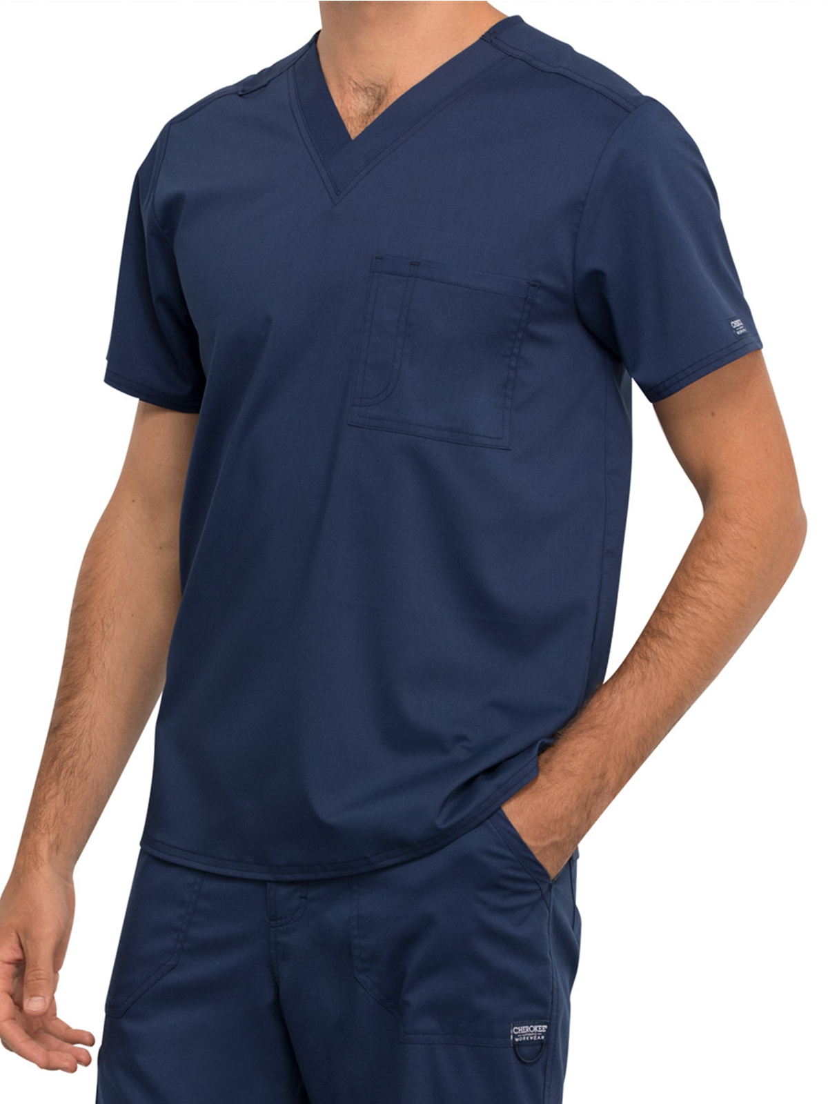 Cherokee - Workwear Revolution - Unisex 1-Pocket Tuckable V-Neck Top 8