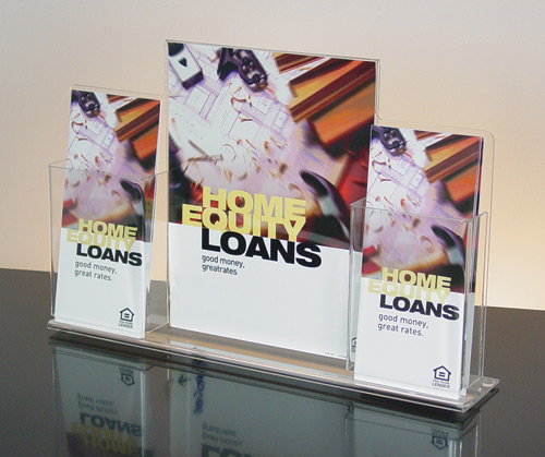 Counter Sign Holder for 8 5x11 Sign w/ 2 4"w pockets 17-1/8"w x 11"h overall size