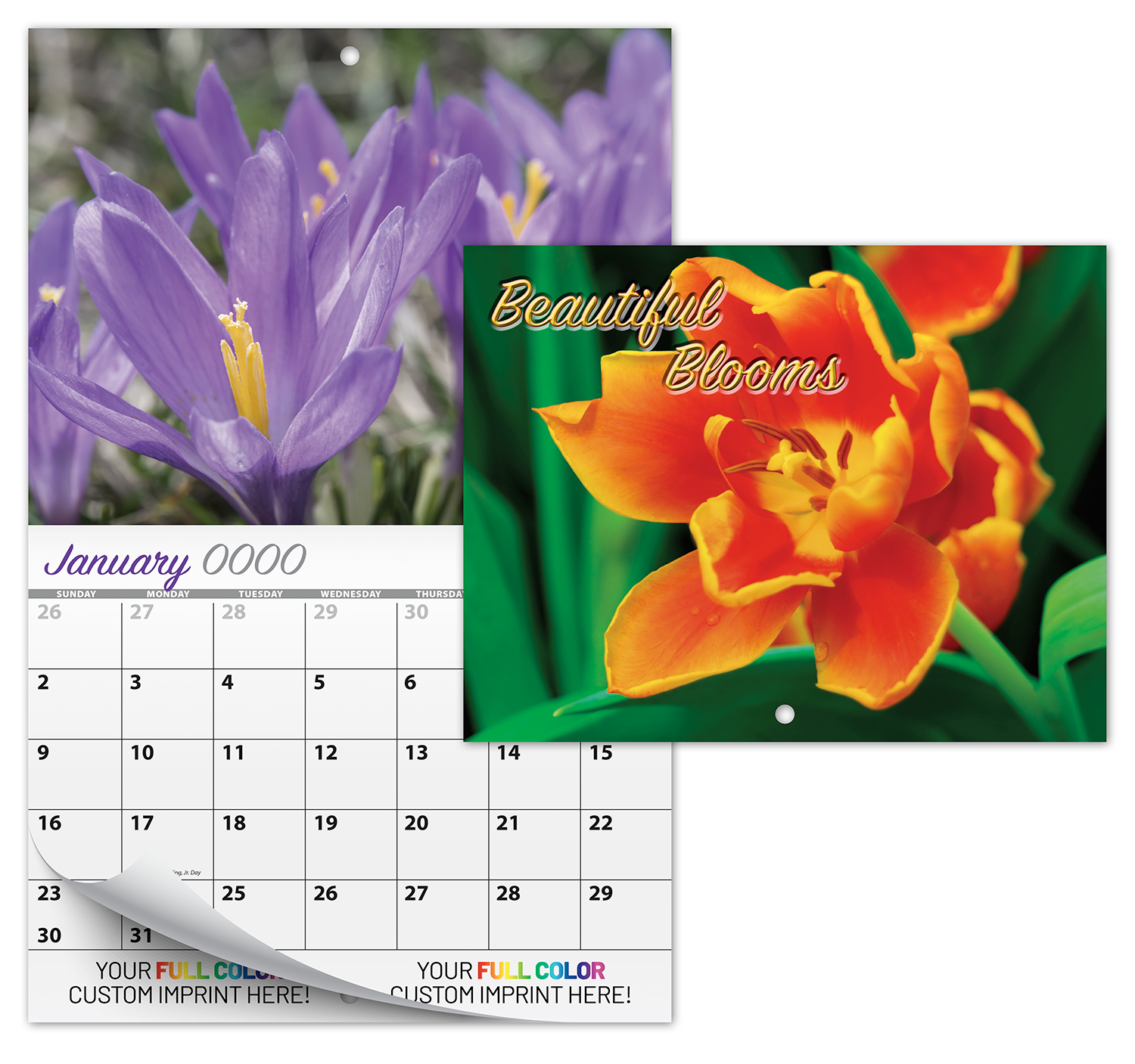 13 Month Custom Appointment Wall Calendar (High Gloss UV-Coated Cover)- BEAUTIFUL BLOOMS 1